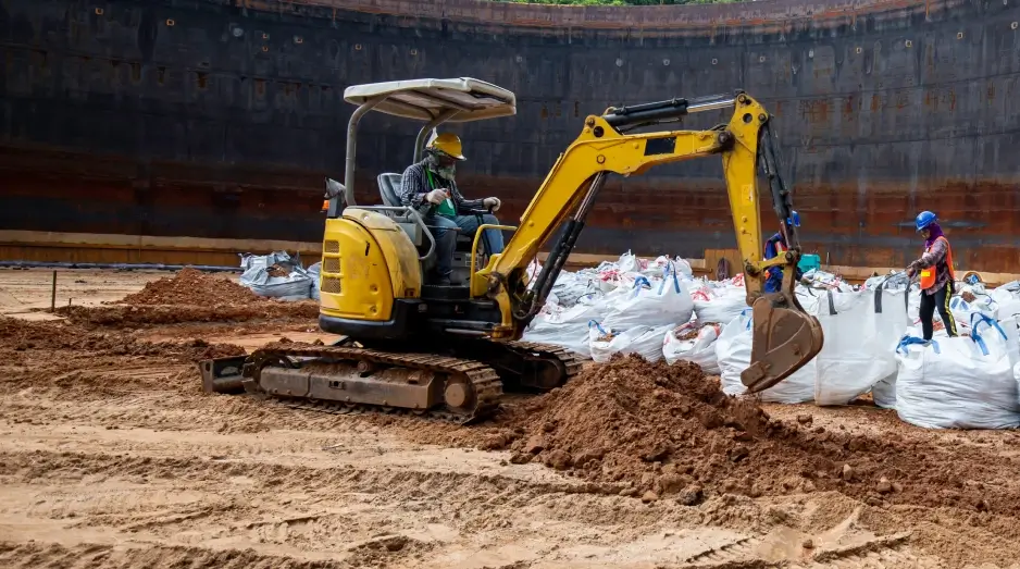 Working Excavator